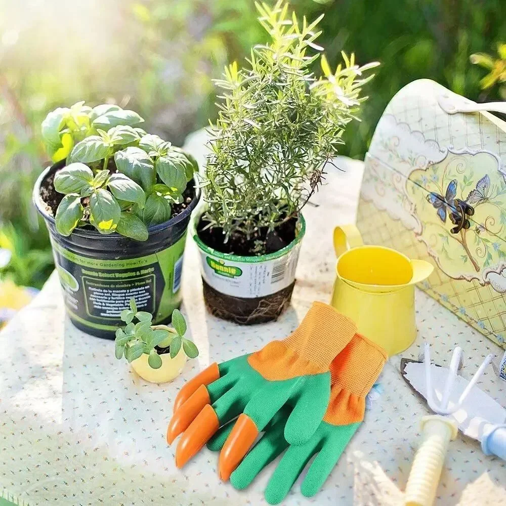 Protective Garden Gloves w/ Claws, Planting Vegetables & Flowers Digging Soil